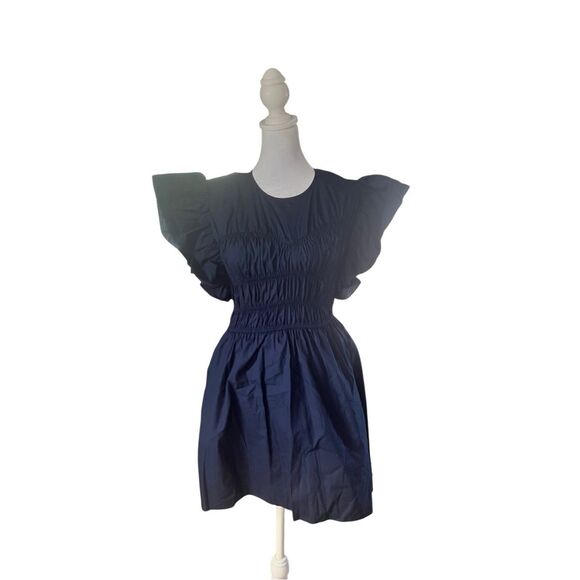 Misa Los Angeles Women's Blue Radha Flutter Sleeve Smocked Mini Dress XS NWT - Picture 1 of 7